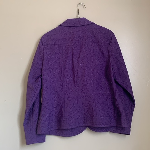 COLDWATER CREEK embroidered purple blazer jacket nwt size p14 - Picture 7 of 9